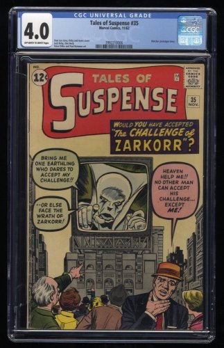 Tales Of Suspense #35 CGC VG 4.0 Watcher Prototype Fantastic Four!