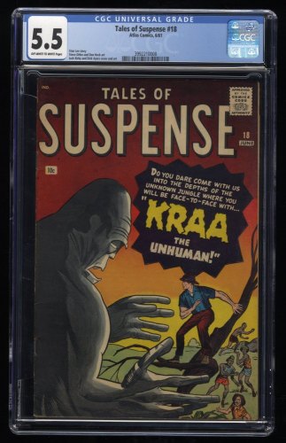 Tales Of Suspense #18 CGC FN- 5.5 Off White to White Jack Kirby Steve Ditko!