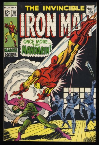 Cover Scan: Iron Man #10 FN+ 6.5 Once More...the Mandarin! Nick Fury Cameo! - Item ID #239394