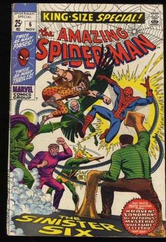 Amazing Spider-Man Annual #6 VG/FN 5.0 Sinister Six Appearance!