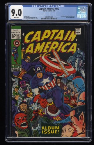 Captain America #112 CGC VF/NM 9.0 Jack Kirby Art! Origin Retold Sub-Mariner!