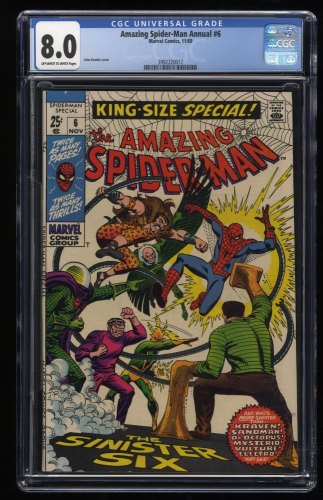 Amazing Spider-Man Annual #6 CGC VF 8.0 Sinister Six Appearance!