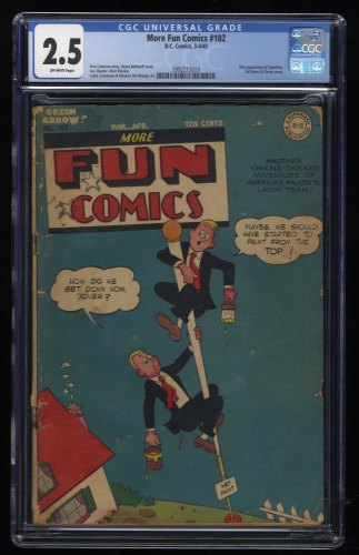 More Fun Comics #102 CGC GD+ 2.5 Off White 2nd Appearance Superboy!