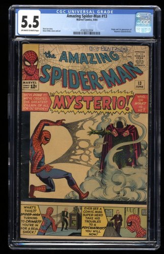 Amazing Spider-Man #13 CGC FN- 5.5 Off White to White 1st Appearance Mysterio!