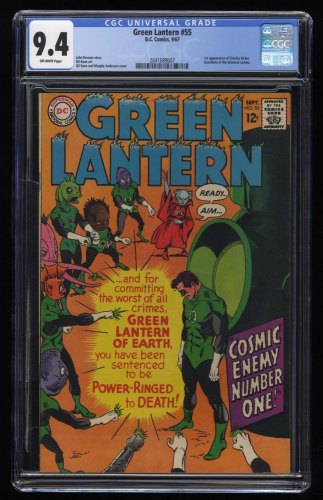Cover Scan: Green Lantern #55 CGC NM 9.4 Off White 1st Appearance Zborra! Gil Kane! - Item ID #241978