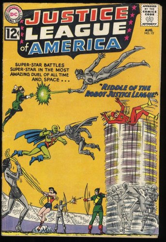 Justice League Of America #13 VG+ 4.5 Riddle of The Robot!