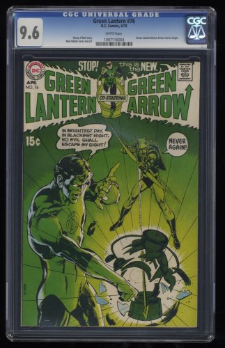 Cover Scan: Green Lantern #76 CGC NM+ 9.6 White Pages Green Arrow Neal Adams Cover! - Item ID #242586