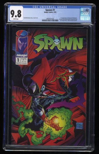 Spawn #1 CGC NM/M 9.8 White Pages McFarlane 1st Appearance Al Simmons!