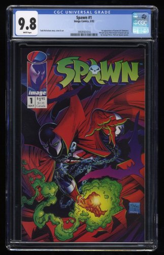 Cover Scan: Spawn #1 CGC NM/M 9.8 White Pages McFarlane 1st Appearance Al Simmons! - Item ID #242670