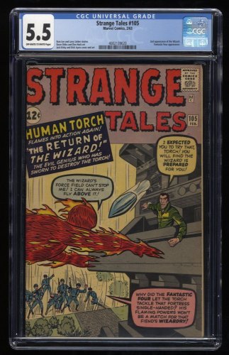 Cover Scan: Strange Tales #105 CGC FN- 5.5 Human Torch The Wizard Appearance! - Item ID #242831