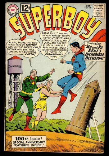 Cover Scan: Superboy #100 FN/VF 7.0 1st Appearance Erndine! 100th Issue Anniversary! - Item ID #243031
