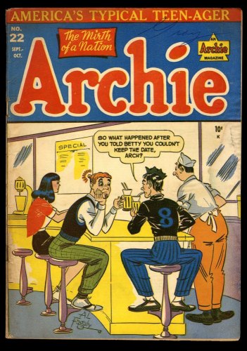 Cover Scan: Archie Comics #22 VG 4.0 Jughead's Birthday! Bob Montana Al Fagaly Cover Art!  - Item ID #243036