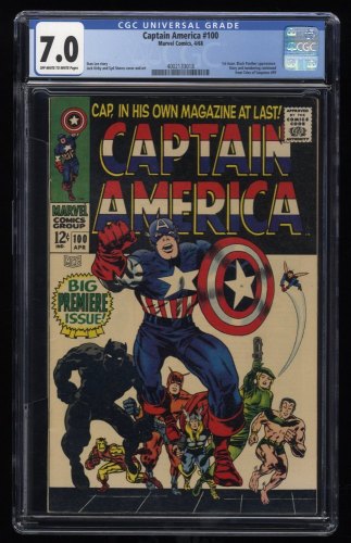 Captain America #100 CGC FN/VF 7.0 1st Issue! Black Panther Appearance!