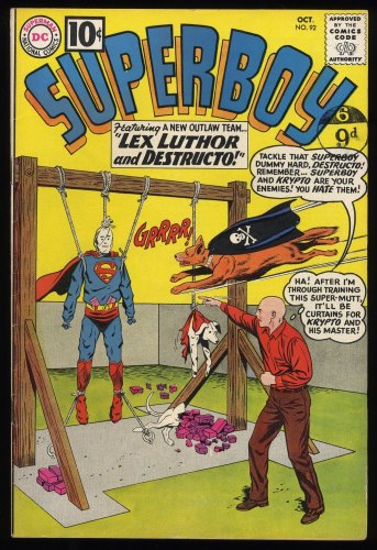 Superboy #92 FN+ 6.5 Meets Ben Hur! Origin of Lex Luthor Retold!