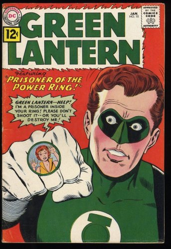 Green Lantern #10 FN 6.0 Prisoner of the Power Ring! Gil Kane Cover Art!