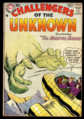 Challengers Of The Unknown #2 FN+ 6.5 The Monster Maker! Jack Kirby Cover Art!