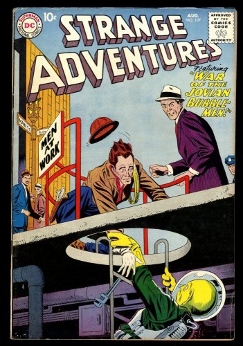 Cover Scan: Strange Adventures #107 FN+ 6.5 War of the Jovian Bubble-Men! Infantino Art! - Item ID #243647