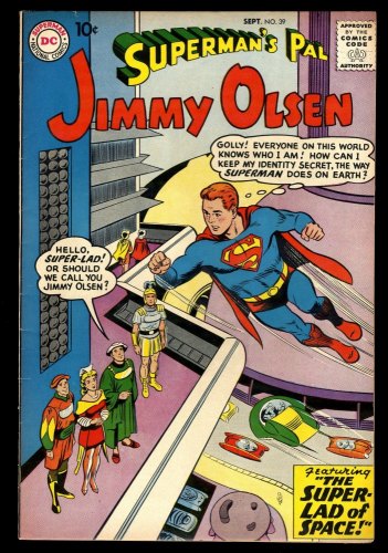 Cover Scan: Superman's Pal, Jimmy Olsen #39 FN/VF 7.0 Super-Lad of Space! Curt Swan Cover! - Item ID #243653