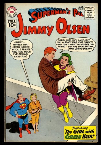 Cover Scan: Superman's Pal, Jimmy Olsen #51 VF 8.0 Girl with Green Hair! Curt Swan Cover! - Item ID #243657