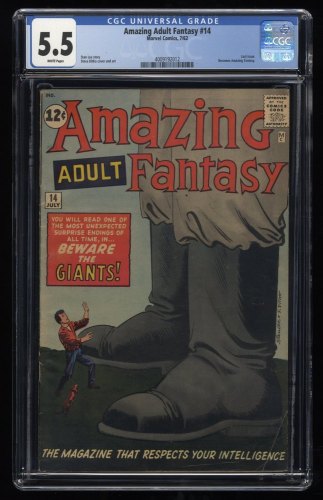 Cover Scan: Amazing Adult Fantasy #14 CGC FN- 5.5 White Pages Professor X Prototype! - Item ID #243743