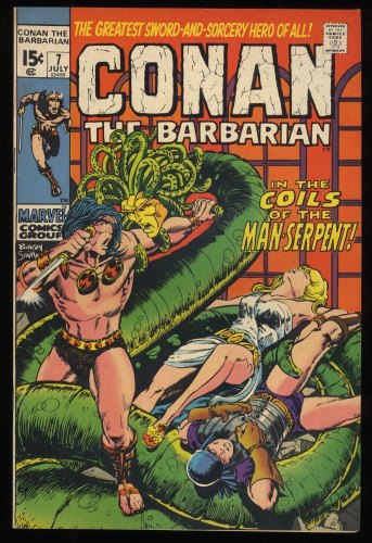 Conan The Barbarian #7 VF- 7.5 In The Coils of The Man Serpent!