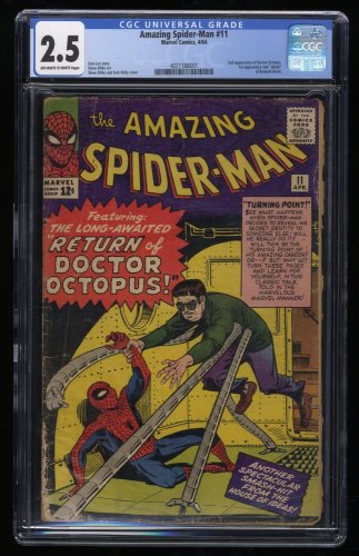 Amazing Spider-Man #11 CGC GD+ 2.5 Doctor Octopus Appearance!