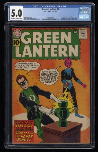Cover Scan: Green Lantern #9 CGC VG/FN 5.0 Off White to White 1st Sinestro Cover! - Item ID #245348