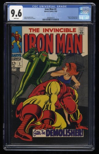 Iron Man #2 CGC NM+ 9.6 White Pages 1st Appearance Demolisher! 1st Janice Cord!