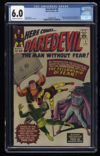 Cover Scan: Daredevil #6 CGC FN 6.0 Off White to White 1st Appearance Mr. Mister Fear! - Item ID #245497