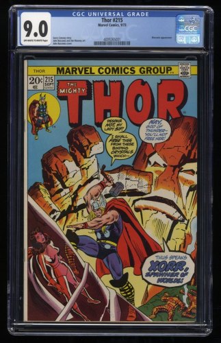 Cover Scan: Thor #215 CGC VF/NM 9.0 Xorr God Appearance! Mercurio ! God in the Jewel! - Item ID #245499