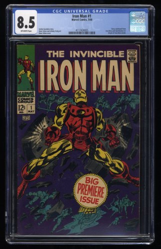 Iron Man (1968) #1 CGC VF+ 8.5 Off White Origin Retold!