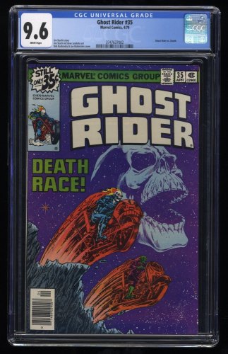 Cover Scan: Ghost Rider #35 CGC NM+ 9.6 White Pages Death Race Key Issue! - Item ID #246437