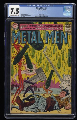 Metal Men (1963) #1 CGC VF- 7.5 Cream To Off White Ross Andru Art!