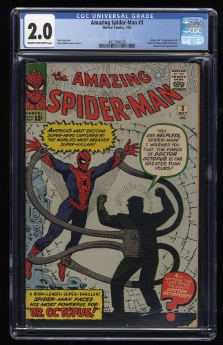 Amazing Spider-Man #3 CGC GD 2.0 Looks Nicer! 1st Appearance Doctor Octopus!
