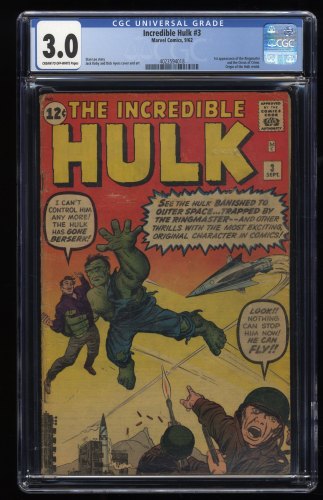 Incredible Hulk #3 CGC GD/VG 3.0 Cream To Off White 1st Appearance Ringmaster!