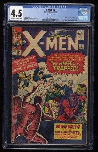 X-Men #5 CGC VG+ 4.5 3rd Appearance Magneto! 2nd Scarlet Witch!