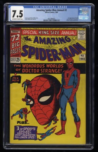 Amazing Spider-Man Annual #2 CGC VF- 7.5 Dr. Strange Appearance!