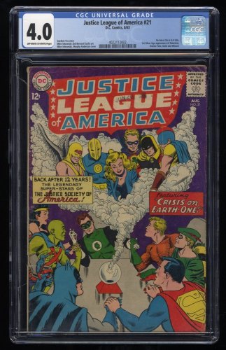 Justice League Of America #21 CGC VG 4.0 1st Silver Age Hourman Dr. Fate!