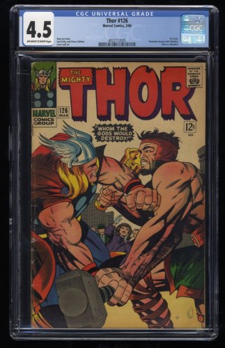 Thor #126 CGC VG+ 4.5 1st issue Hercules Cover! Whom the Gods Would Destroy!