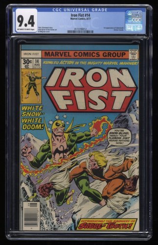 Iron Fist #14 CGC NM 9.4 Off White to White 1st Sabretooth (Victor Creed)!