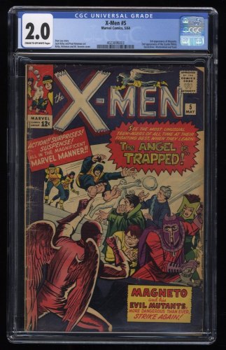 X-Men #5 CGC GD 2.0 3rd Appearance Magneto! 2nd Scarlet Witch!