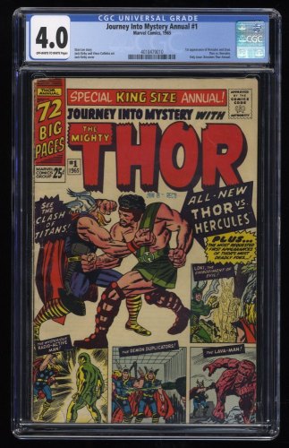 Journey Into Mystery Annual #1 CGC VG 4.0 Off White to White Thor 1st Hercules!