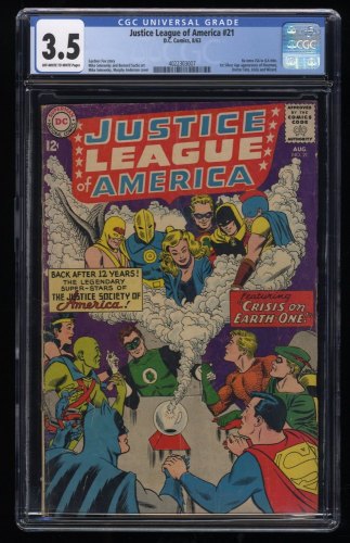 Justice League Of America #21 CGC VG- 3.5 1st Silver Age Hourman Dr. Fate!