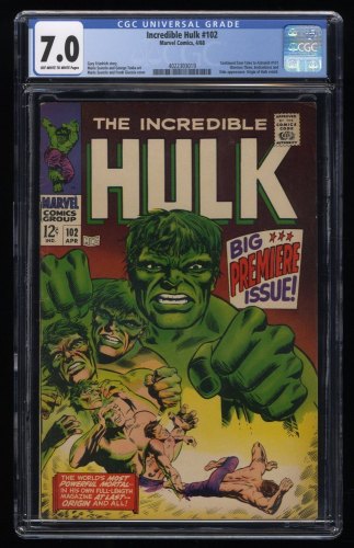 Cover Scan: Incredible Hulk #102 CGC FN/VF 7.0 Continued from Tales to Astonish #101! - Item ID #249905