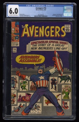 Cover Scan: Avengers #16 CGC FN 6.0 Hawkeye Scarlet Witch Quicksilver Join! - Item ID #249909