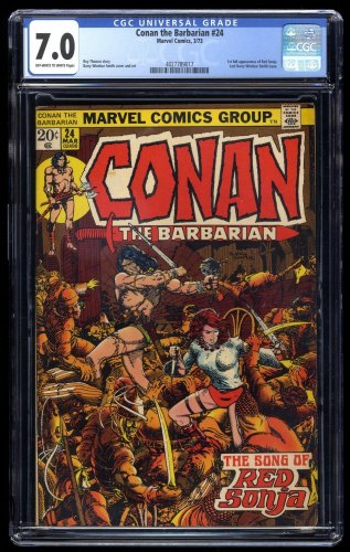 Conan The Barbarian #24 CGC FN/VF 7.0 1st Full Appearance Red Sonja!