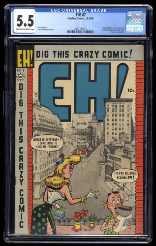 EH! #7 CGC FN- 5.5 Cream To Off White Partial Photo Cover Last Issue!