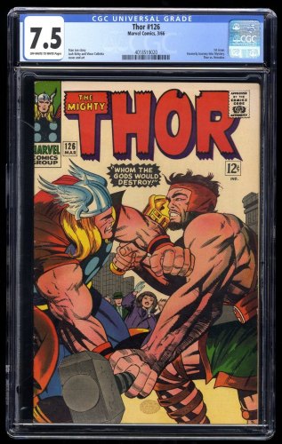 Thor #126 CGC VF- 7.5 1st issue Hercules Cover! Whom the Gods Would Destroy!