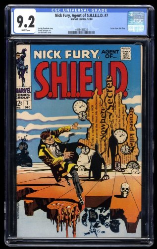 Nick Fury, Agent of SHIELD #7 CGC NM- 9.2 White Pages Steranko Cover!