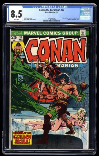 Conan The Barbarian #37 CGC VF+ 8.5 White Pages Neal Adams Cover!
